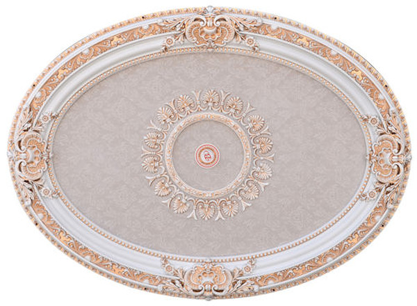 French Blanco Oval Chandelier Ceiling Medallion Inspired Lighting Accessory